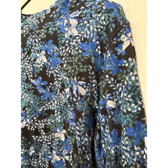 Studio Works women’s size 3x-large blue floral turtleneck shirt - Picture 3 of 7